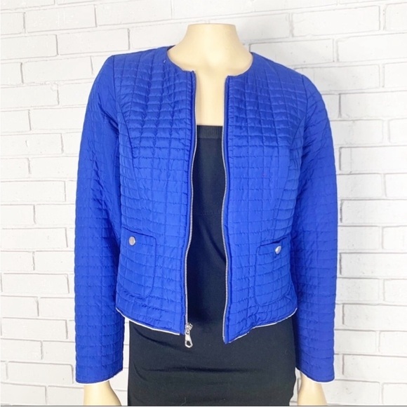 Chico’s Women’s Blue Quilted Zip up Jacket - Picture 1 of 5